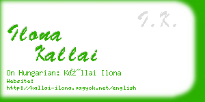 ilona kallai business card